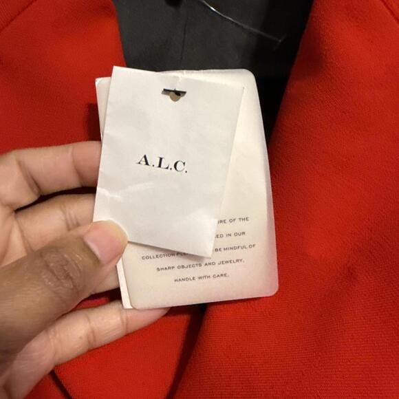 NWT $695 A.L.C. ALC Fire Engine Red Open Back “Tatum” Wide-Leg Jumpsuit - Sz 00 - Picture 12 of 13